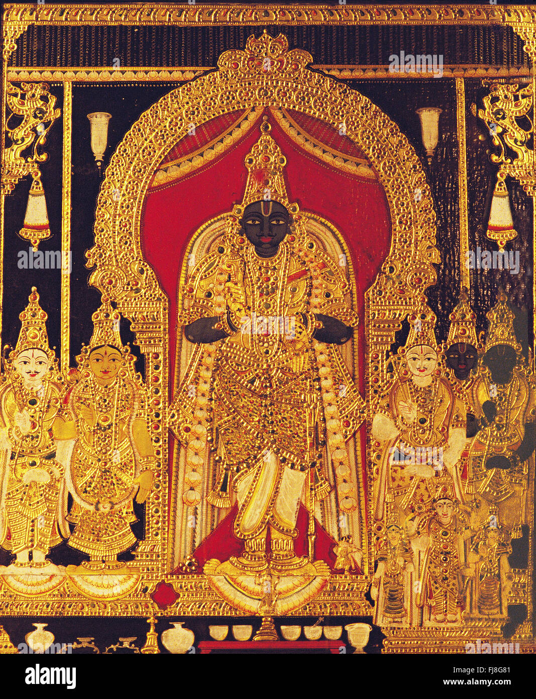 Vaishnavite Gottheiten, Thanjavur, Tamil Nadu, Indien, Asien Stockfoto