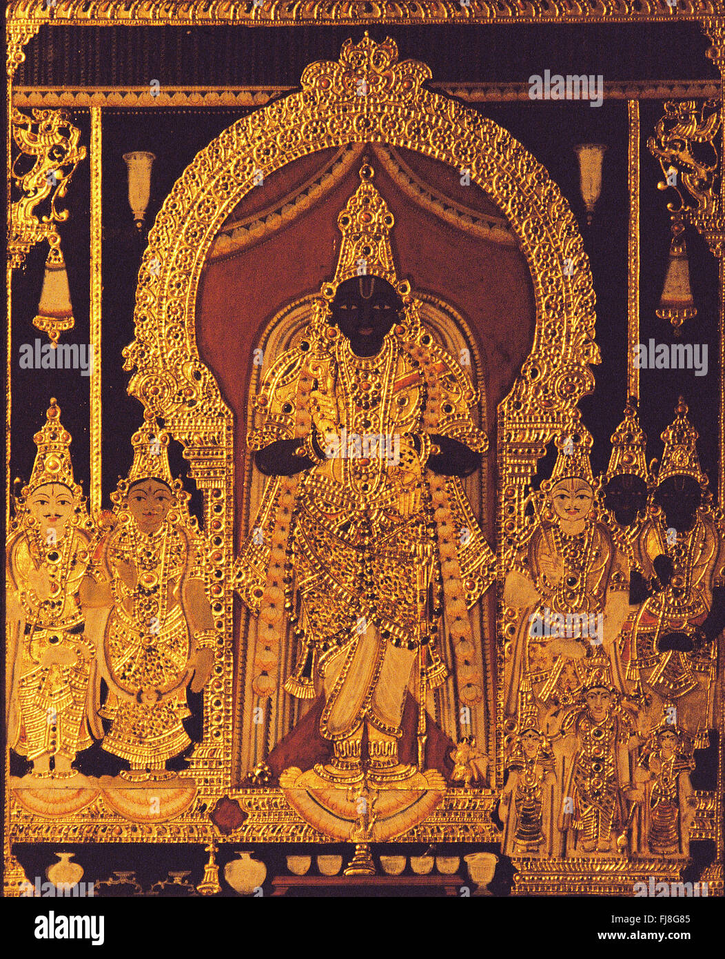 Vaishnavite Gottheiten, Thanjavur, Tamil Nadu, Indien, Asien Stockfoto