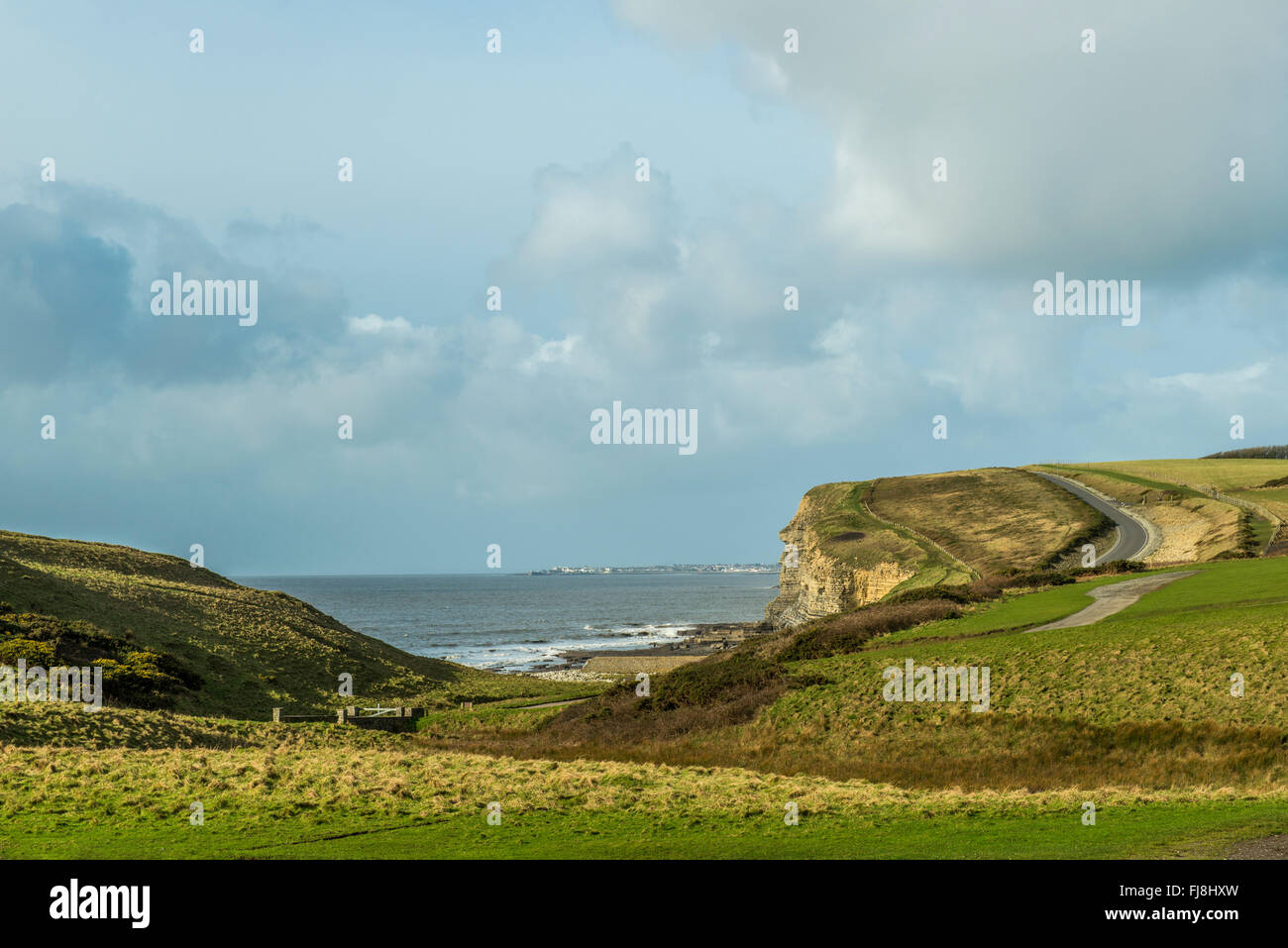Blick Richtung Dunraven Bay auf Southerndown auf der Glamorgan Heritage Coast-Süd-Wales Stockfoto