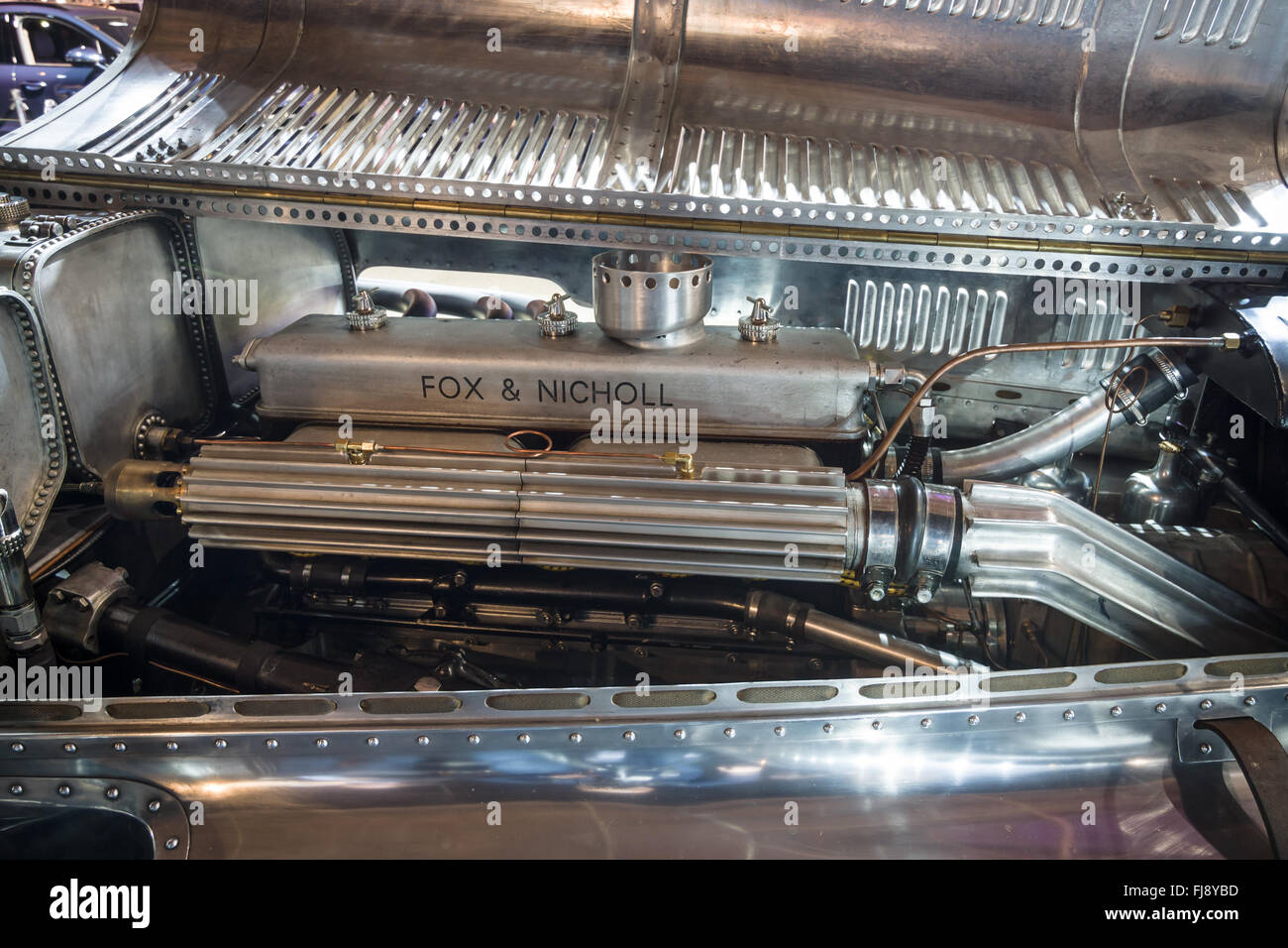 Motor der Rennwagen Lagonda 4,5 Liter Fox & Nicholl, 1938. Stockfoto