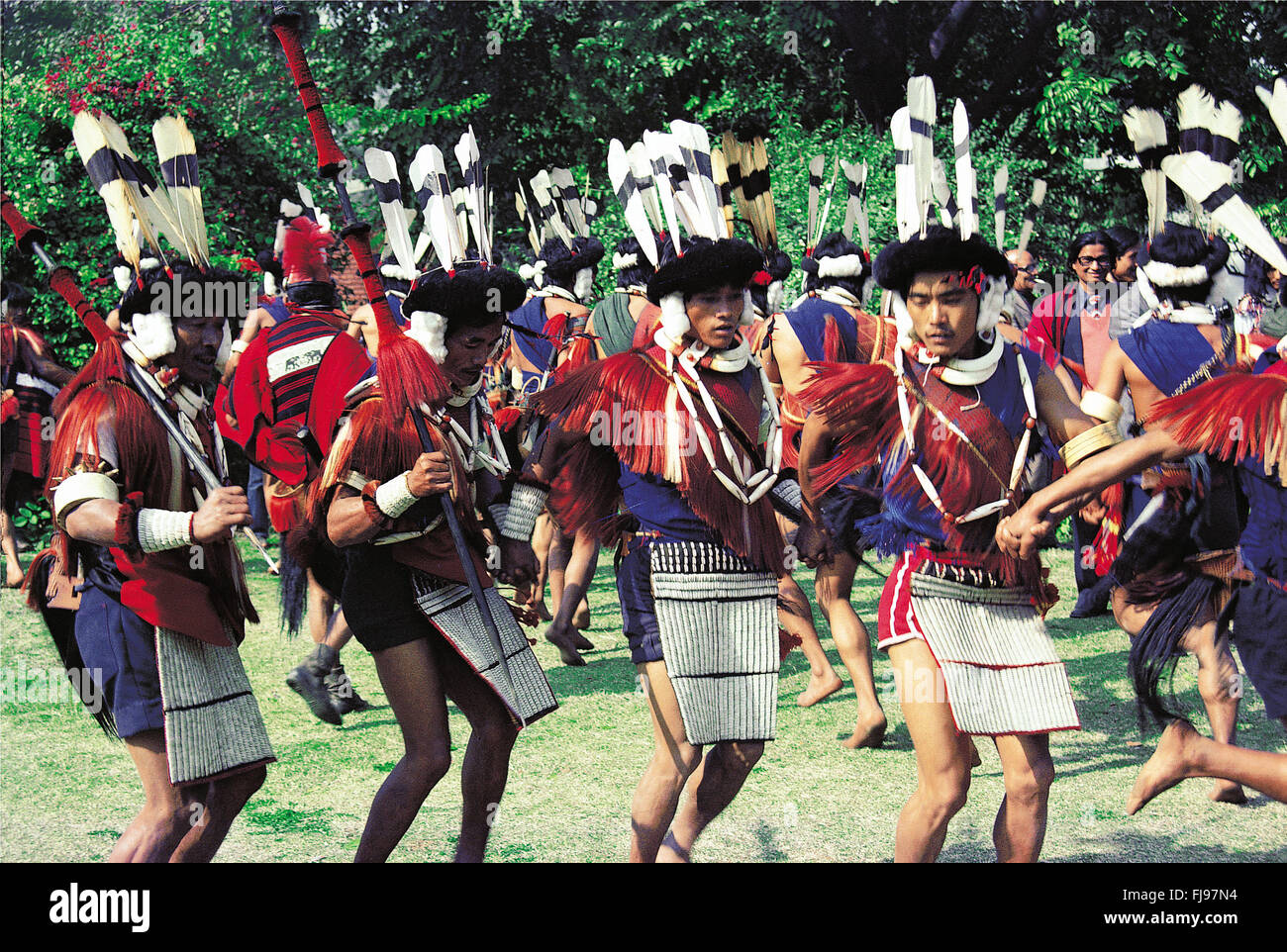 Tribal Tänzerin, Nagaland, Indien, Asien Stockfoto