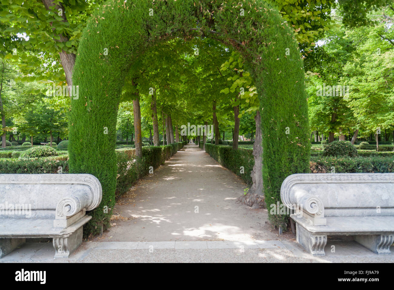 Aranjuez, Comunidad de Madrid, Spanien. Jardín De La Isla. Stockfoto