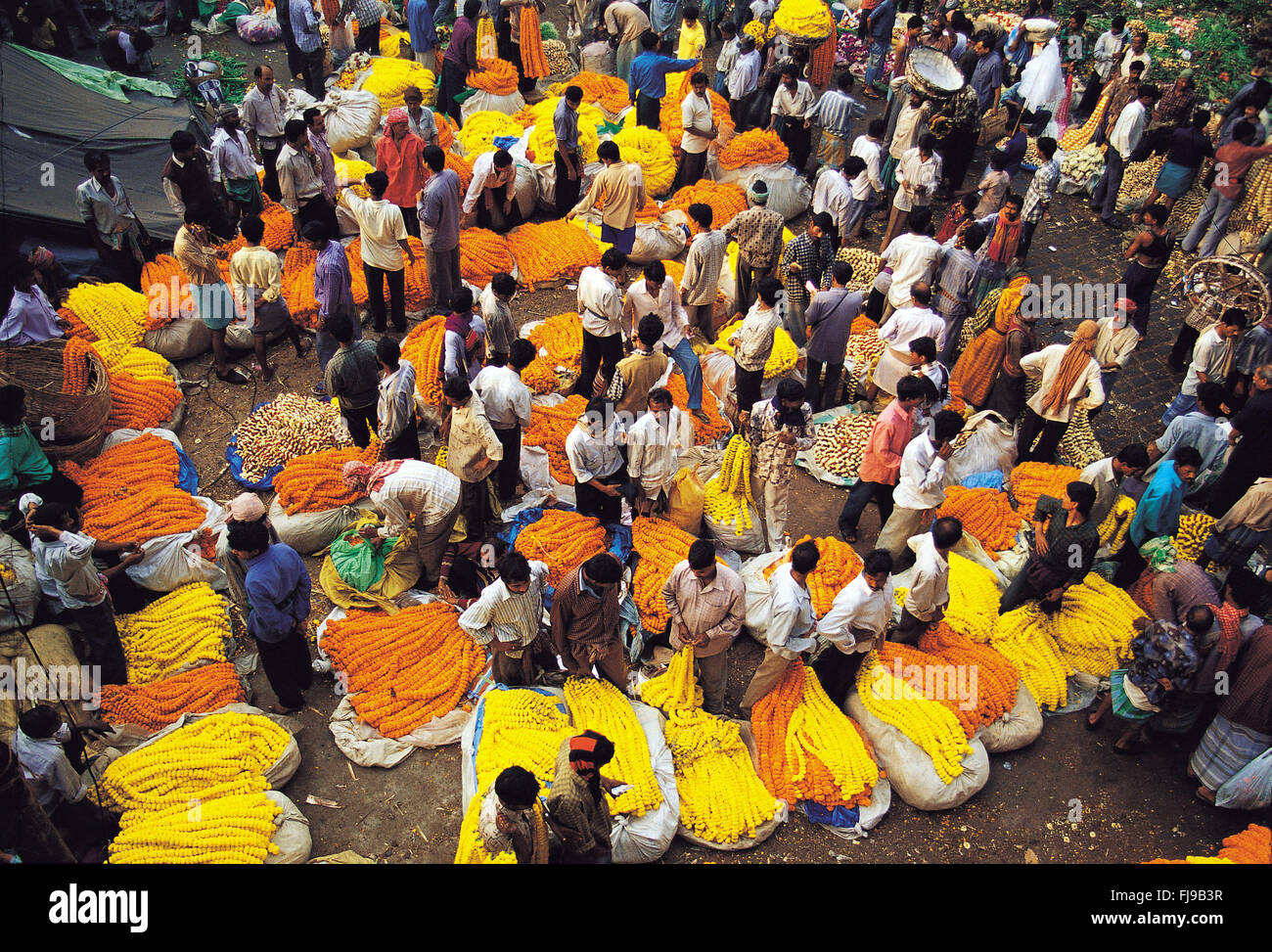 Blumenmarkt, Kolkata, Westbengalen, Indien, Asien Stockfoto