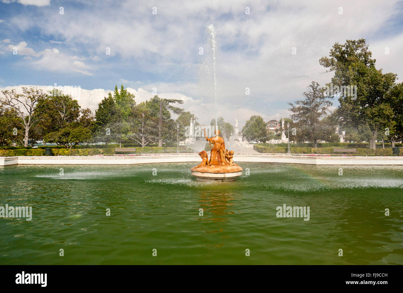 Aranjuez, Comunidad de Madrid, Spanien. Jardín del Parterre, Fuente de Ceres. Stockfoto