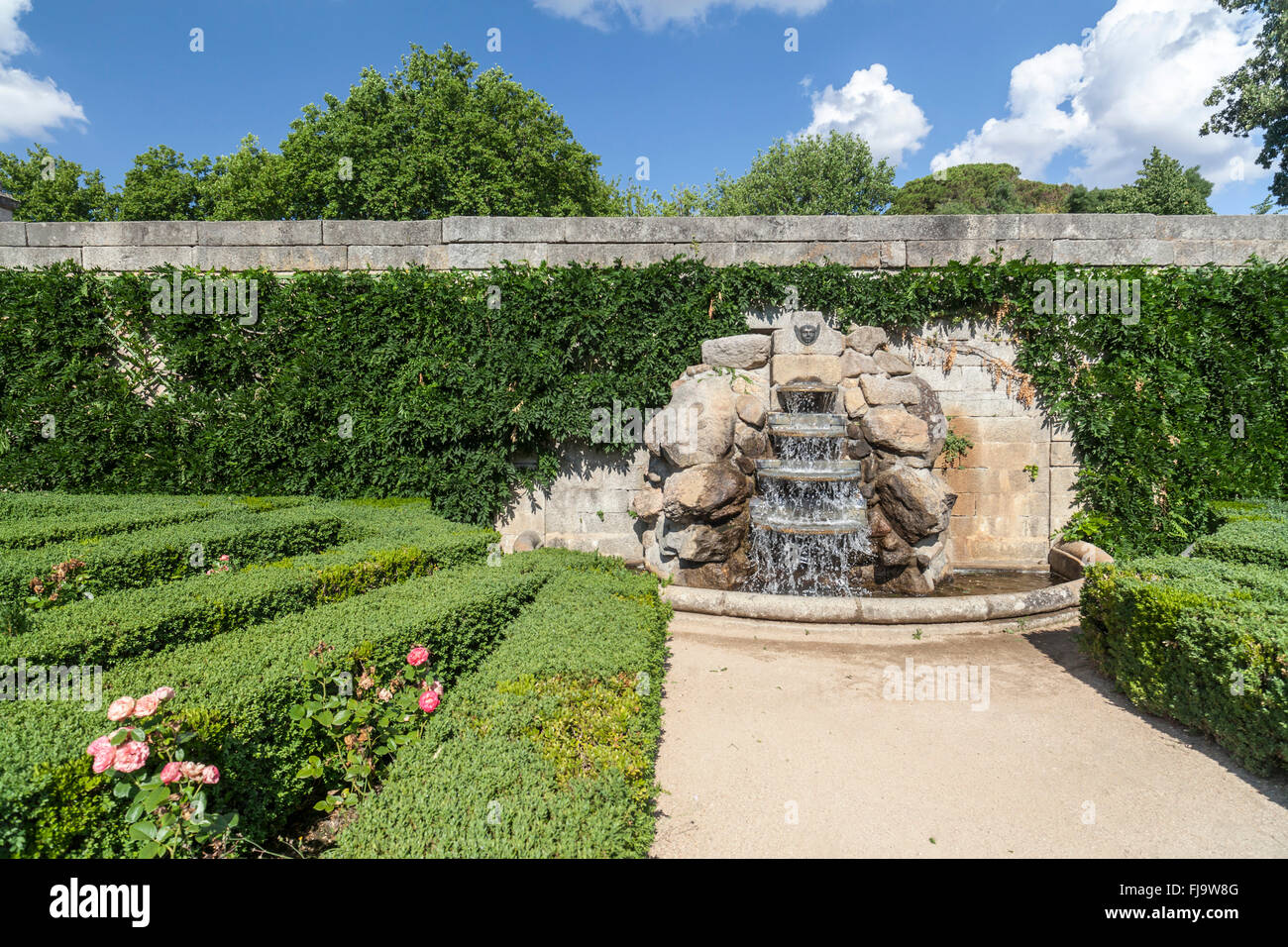 El Escorial, Madrid, Spanien. Casita del Príncipe, Jardines. Stockfoto