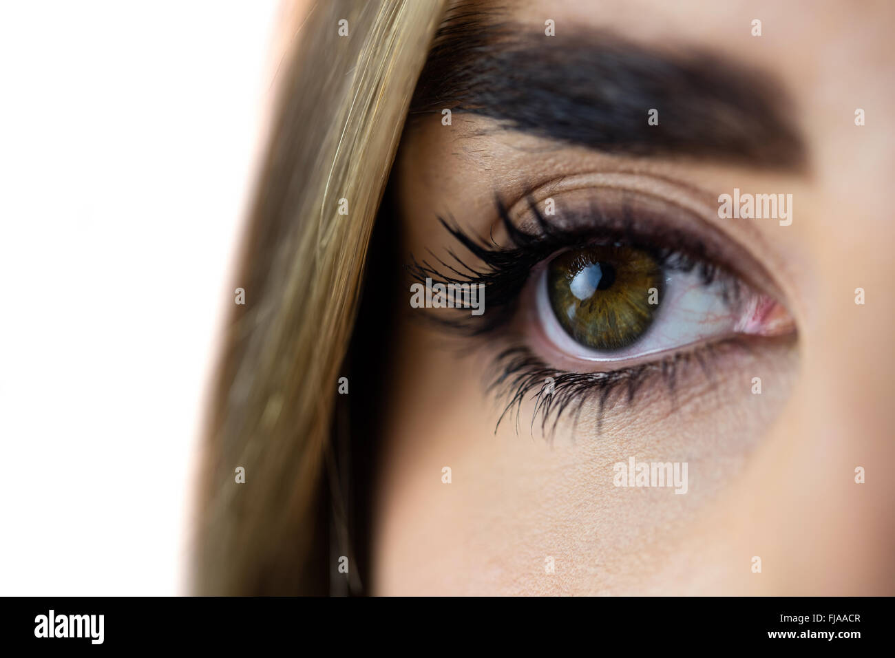 Nahaufnahme eines Womans Auges Stockfoto