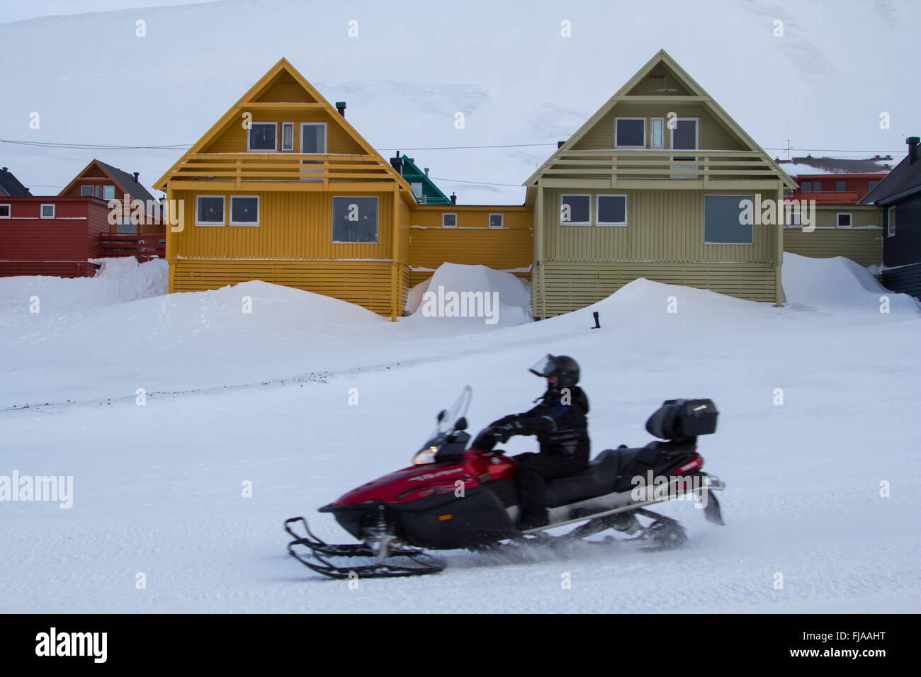 Eine Stadt-Details von Longyearbyen - die nördlichste Siedlung der Welt. Spitzbergen (Svalbard), Norwegen. Stockfoto