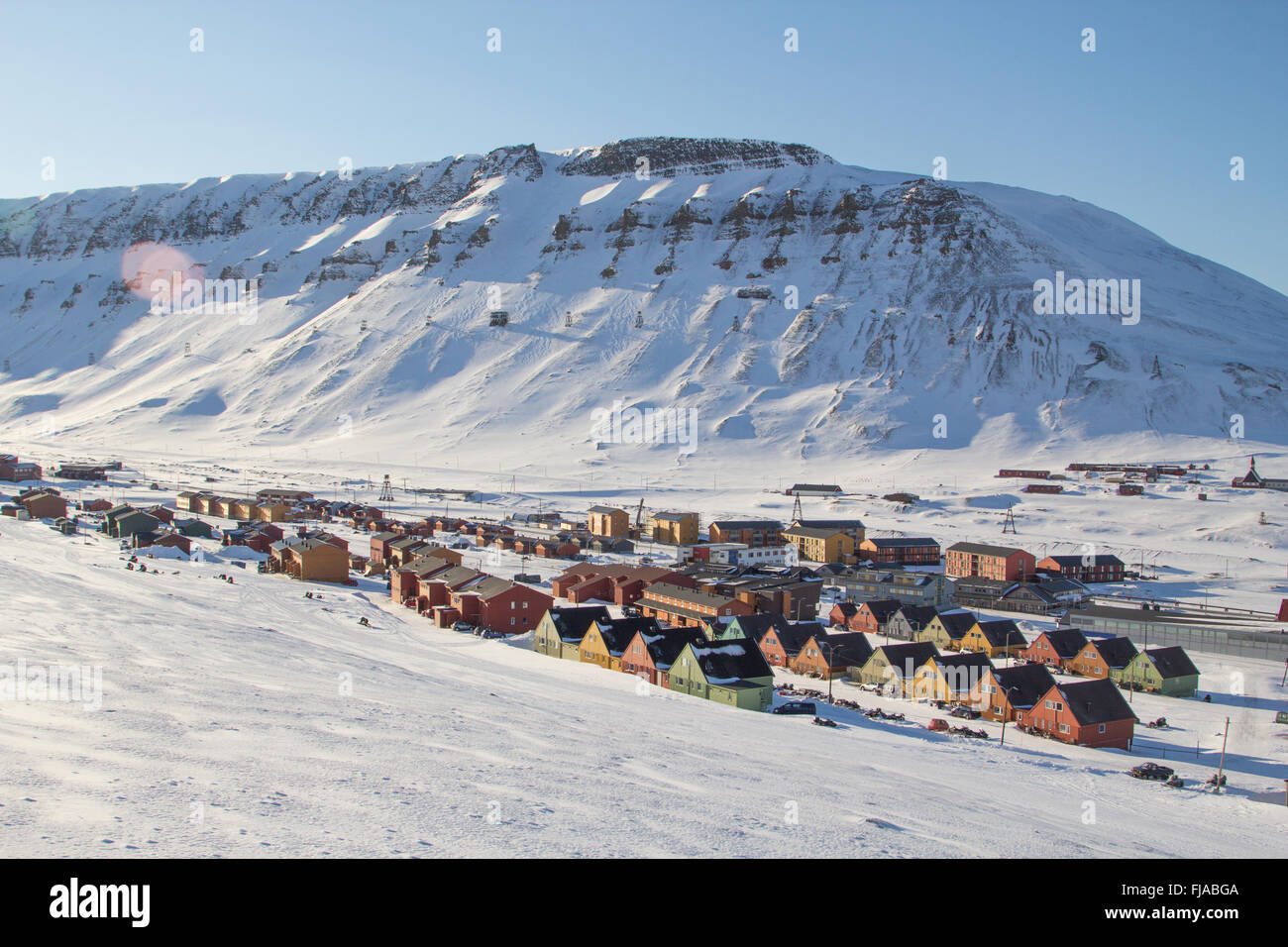 Eine Stadt-Details von Longyearbyen - die nördlichste Siedlung der Welt. Spitzbergen (Svalbard). Norwegen. Stockfoto