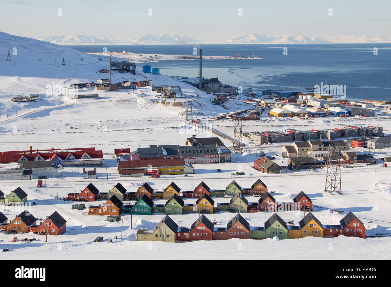 Eine Stadt-Details von Longyearbyen - die nördlichste Siedlung der Welt. Spitzbergen (Svalbard). Norwegen. Stockfoto