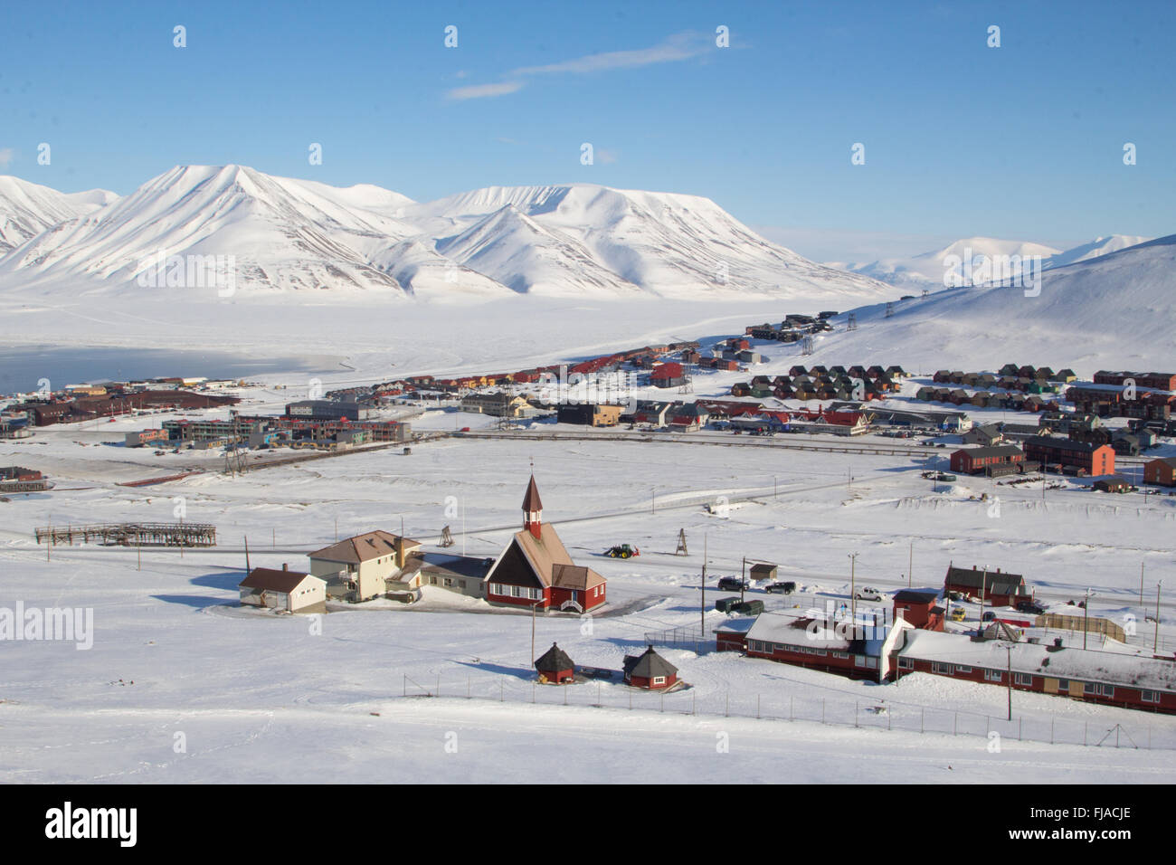 Eine Stadt-Details von Longyearbyen - die nördlichste Siedlung der Welt. Spitzbergen (Svalbard). Norwegen. Stockfoto
