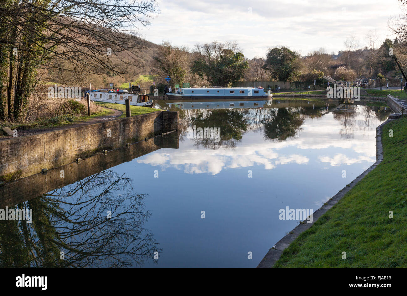 Kennet und Avon Canal, Dundas Aqueduct, in der Nähe von Bath, England, Großbritannien Stockfoto