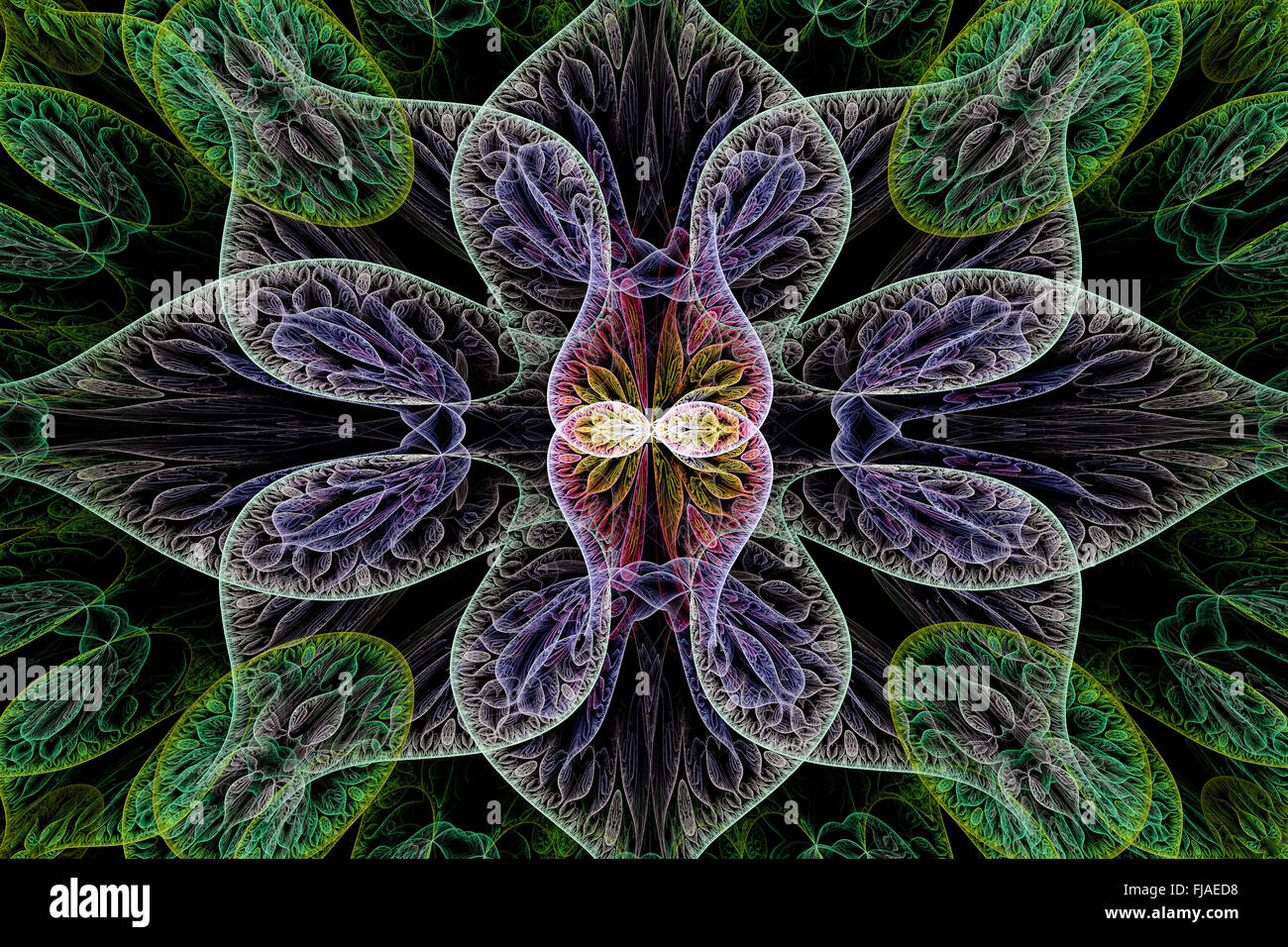 Raum-Mandala, Hinduismus, computergenerierte Hintergrund Stockfoto