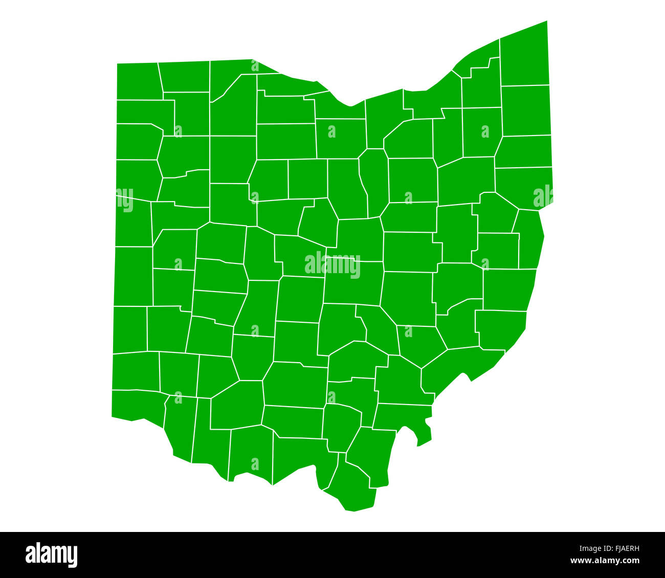 Karte von Ohio Stockfotografie - Alamy