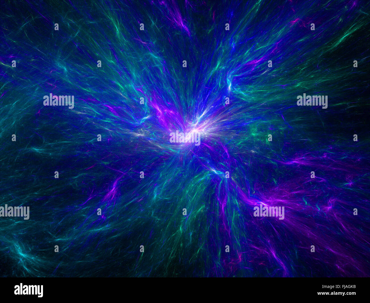 Bunte Energie im Raum, computergenerierte Fraktale Hintergrund Stockfoto