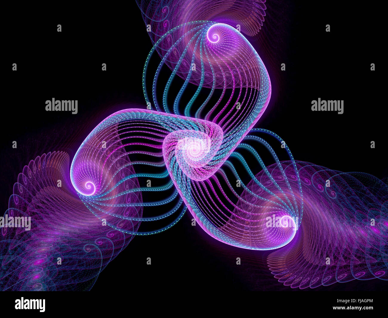 Crazy space Spirale, computergenerierte Fraktale Hintergrund Stockfoto
