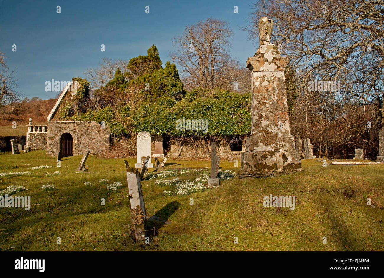 Ruinen der Kirche von Kilmore auf der Isle Of Skye Stockfoto