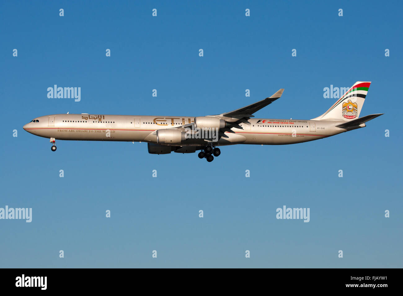Etihad Airbus A340 Flugzeuge Stockfoto