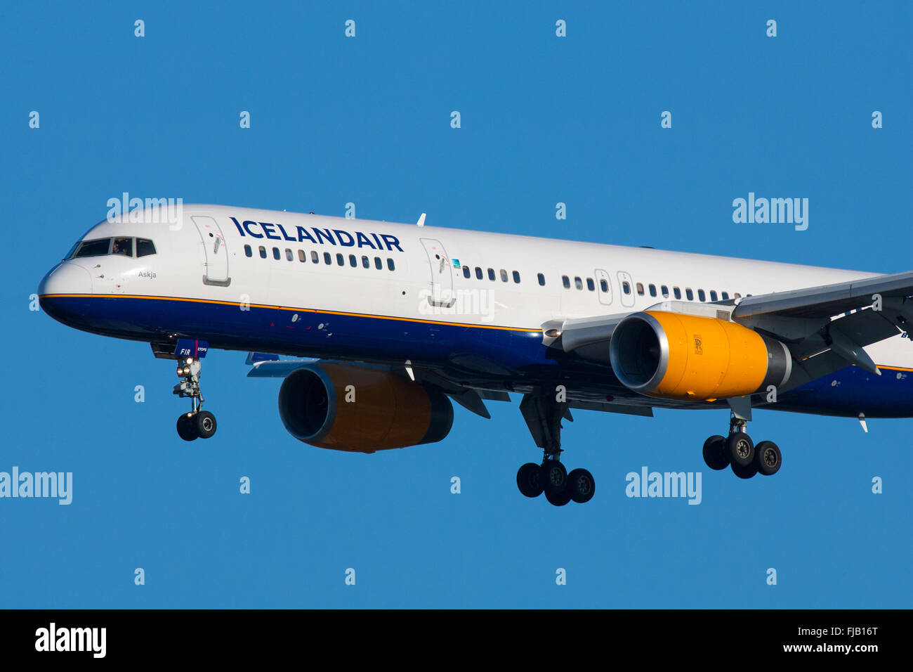 IcelandAir Boeing 757 Flugzeug London Reykjavik Stockfoto