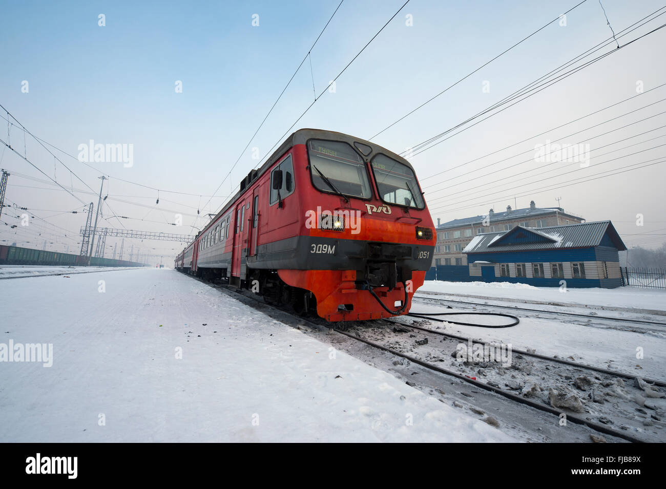 Russische Eisenbahn Stockfoto