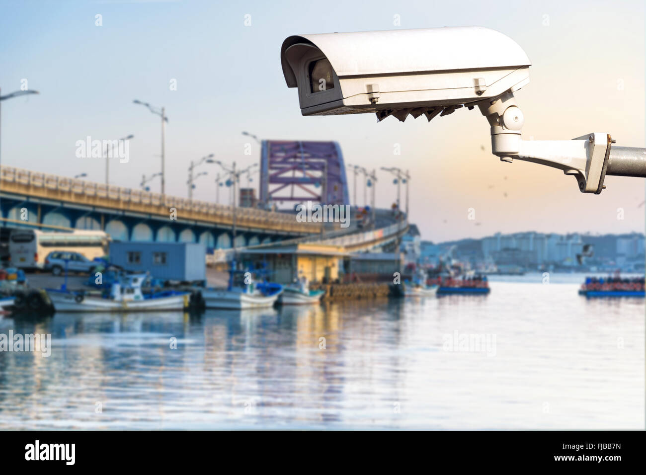 CCTV Aufzeichnung wichtiger Ereignisse und ein Wachhaus und Eigentum. Stockfoto