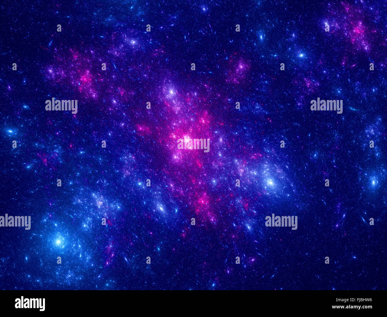 Junge Sterne im Weltraum, Computer generierte Fraktale Hintergrund Stockfoto