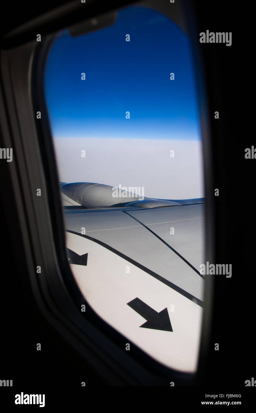 Flügel des Flugzeugs Stockfoto