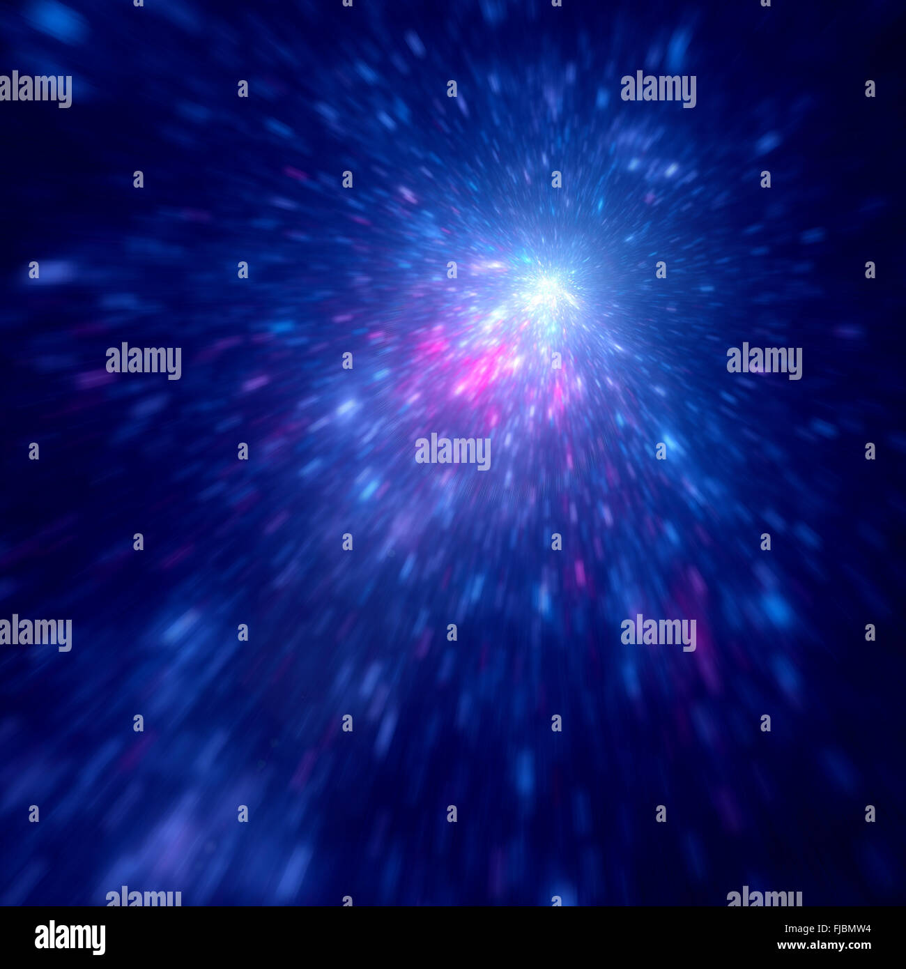 Raumsonde erreicht Lichtgeschwindigkeit, Computer generierte abstrakten Hintergrund Stockfoto