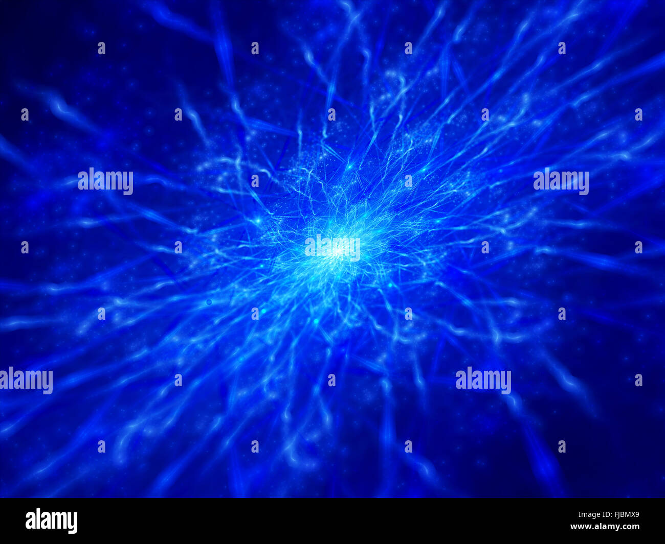 Blaue elektromagnetisches Feld erzeugt Computer abstrakten Hintergrund Stockfoto