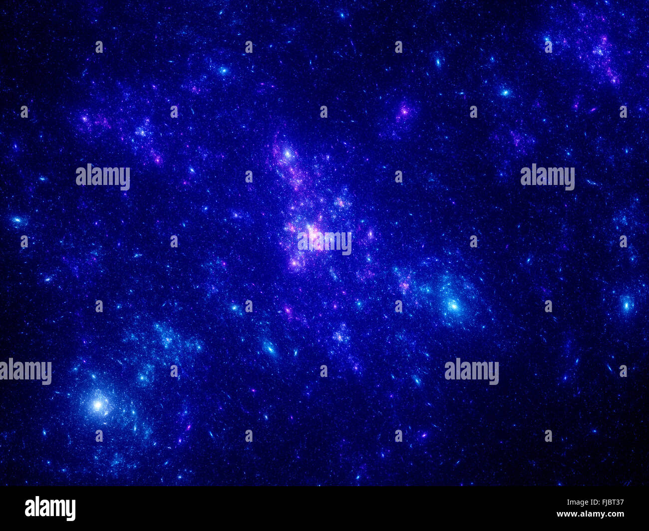 Blau leuchtende Sterne im Raum, Computer generierte abstrakten Hintergrund Stockfoto