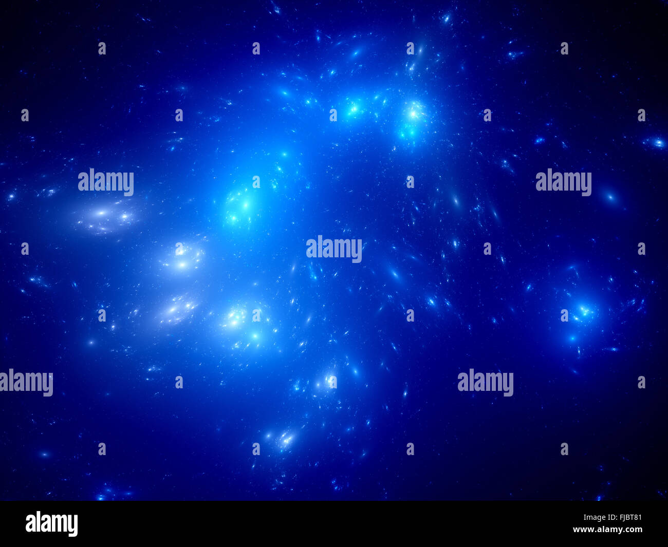 Junge blaue Sterne im Weltall, computergenerierten abstrakten Hintergrund Stockfoto