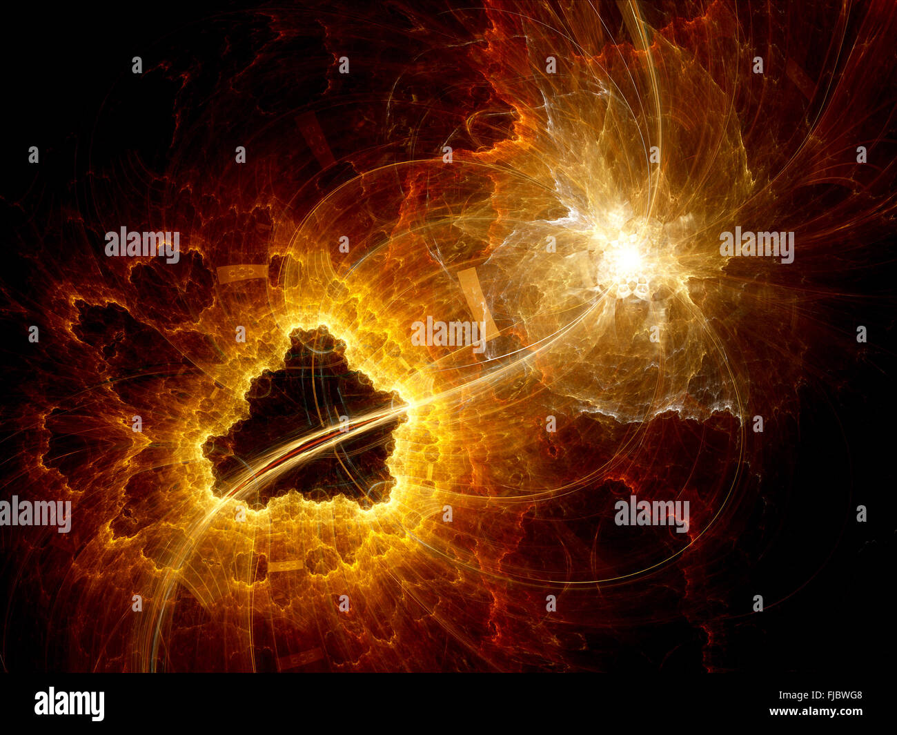 Dunkle Materie-Explosion im Weltraum, Computer generierte abstrakten Hintergrund Stockfoto