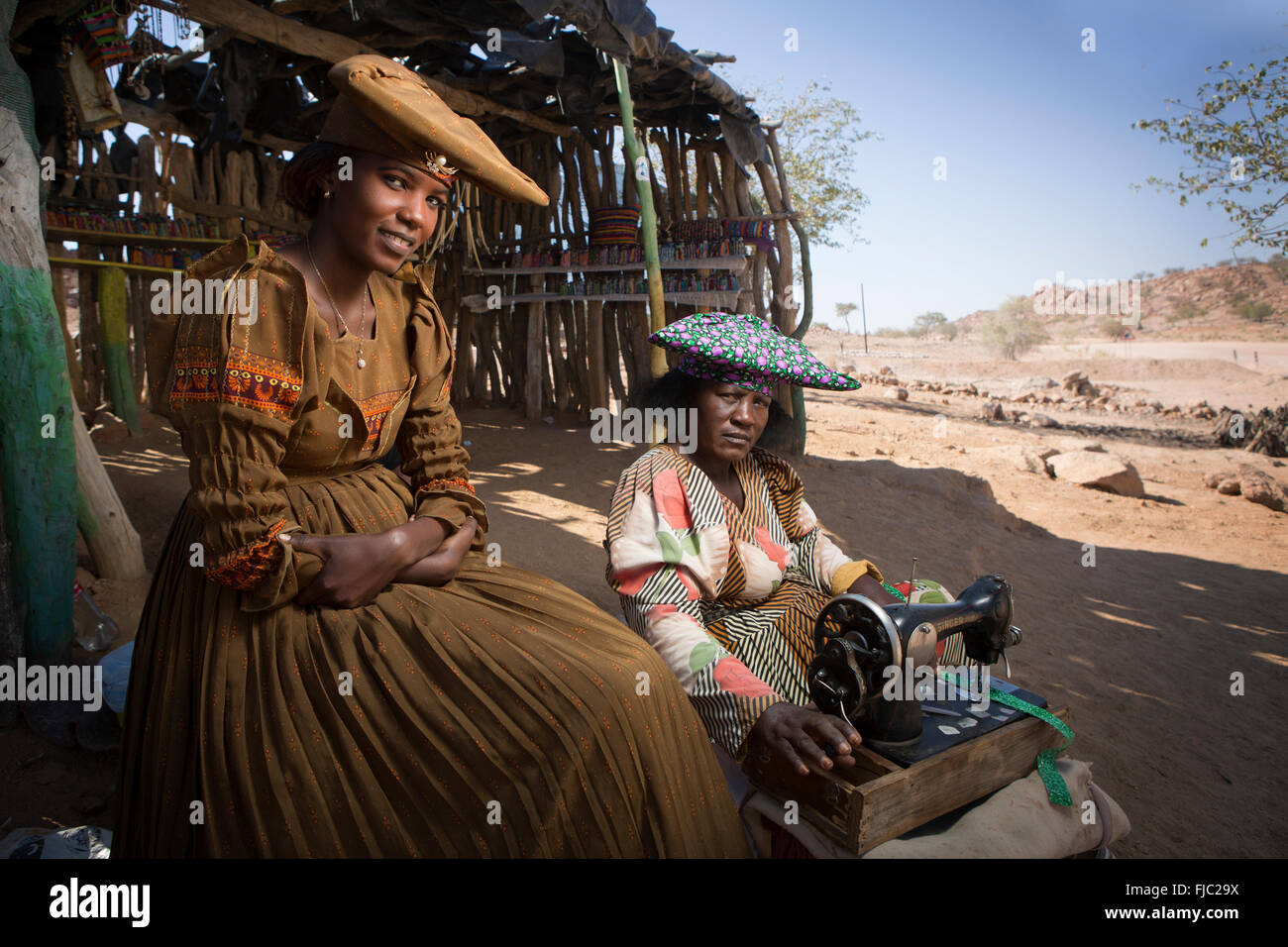 Herero Frau, Namibia. Stockfoto