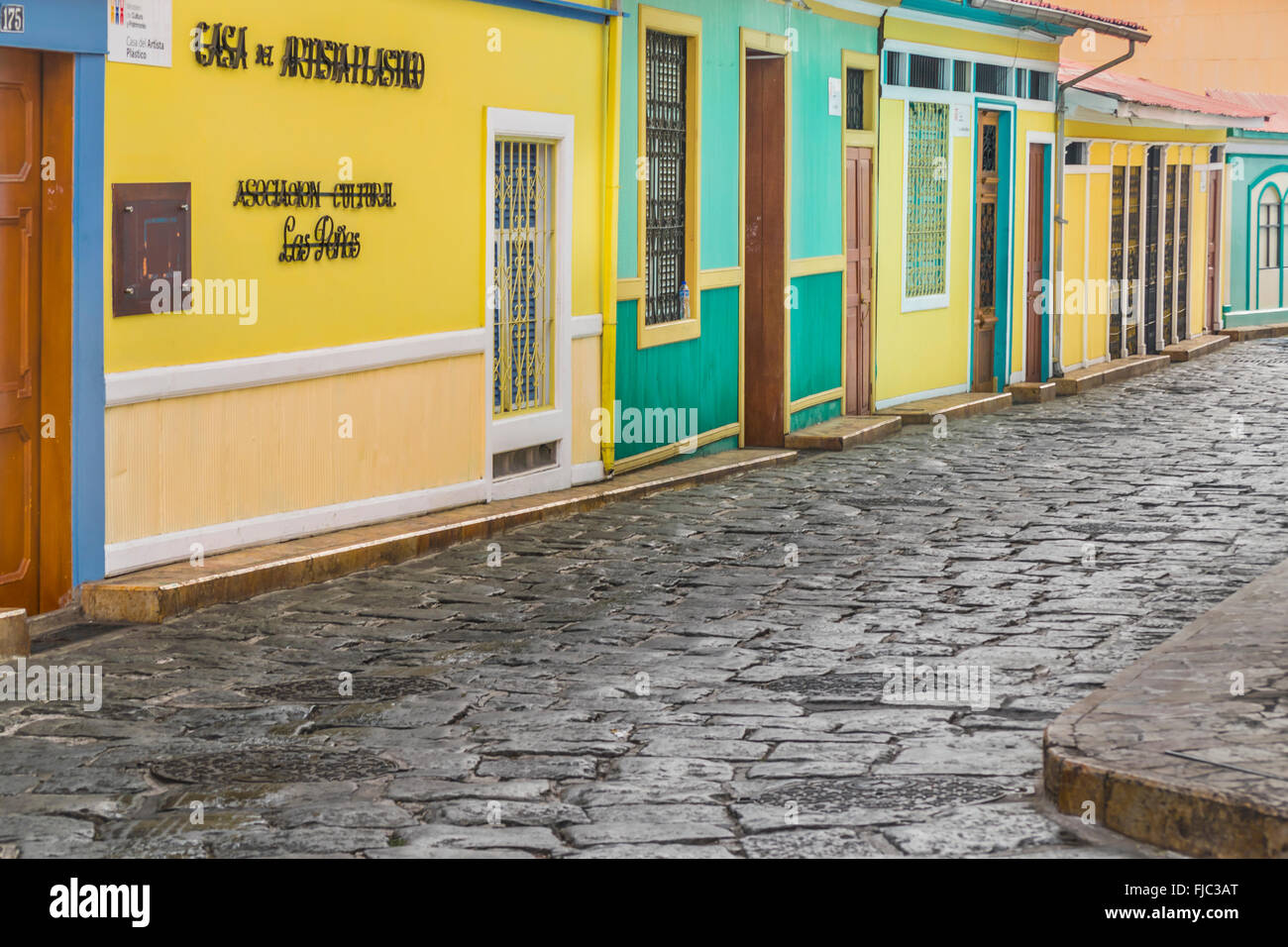 GUAYAQUIL, ECUADOR - Oktober - 2015 - Las Penas, eine emblematische Viertel von der Stadt Guayaquil, bekannt für seine kolonialen arch Stockfoto