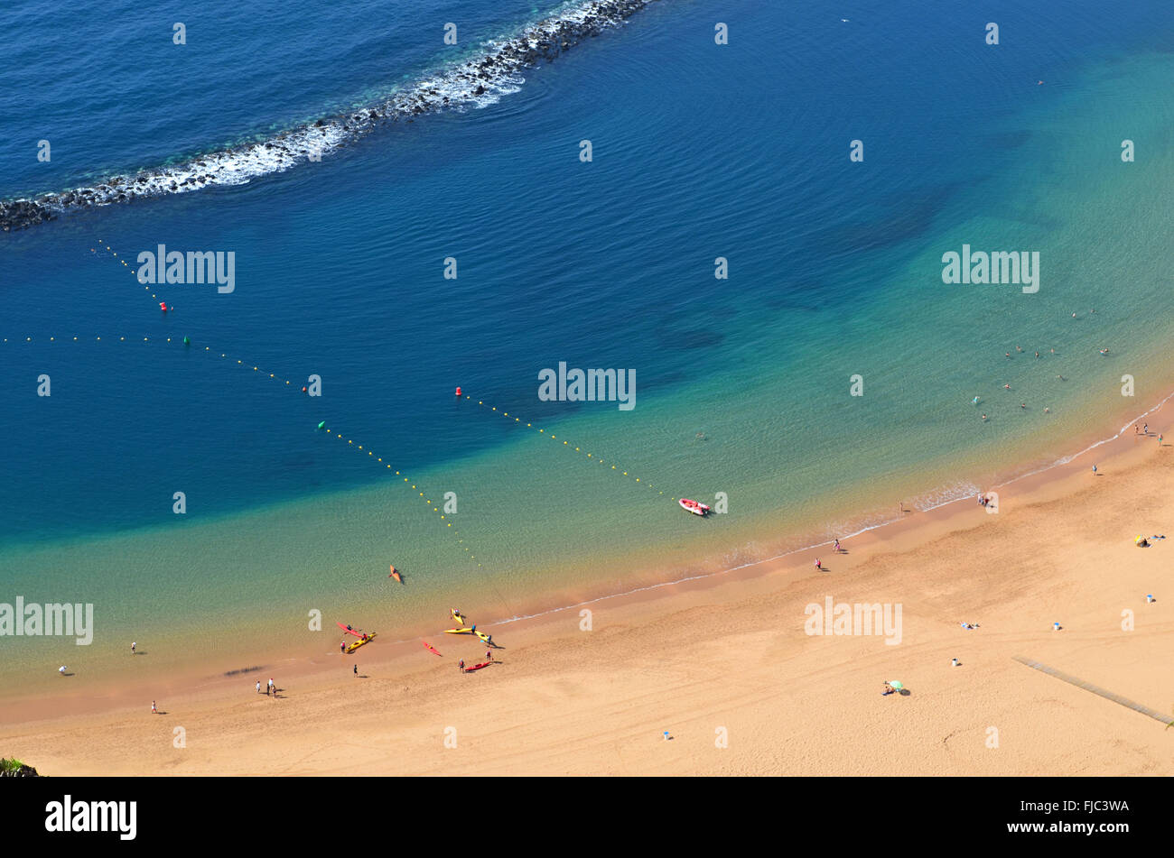 Blick auf Playa de Las Teresitas in Santa Cruz, Teneriffa Stockfoto