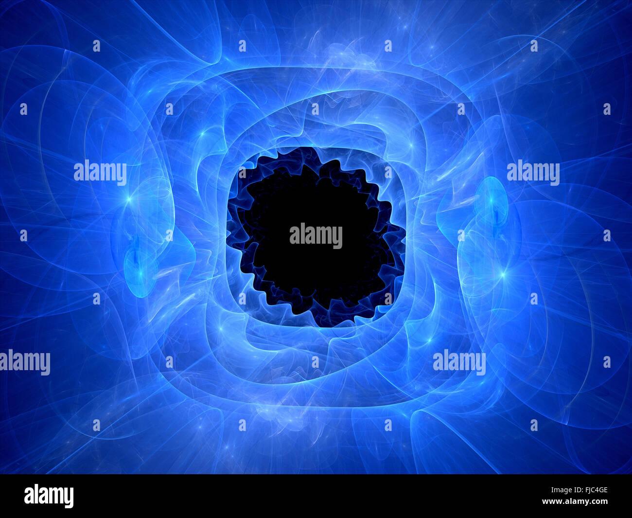 Schwarzes Loch im Raum, Computer generierte abstrakten Hintergrund Stockfoto