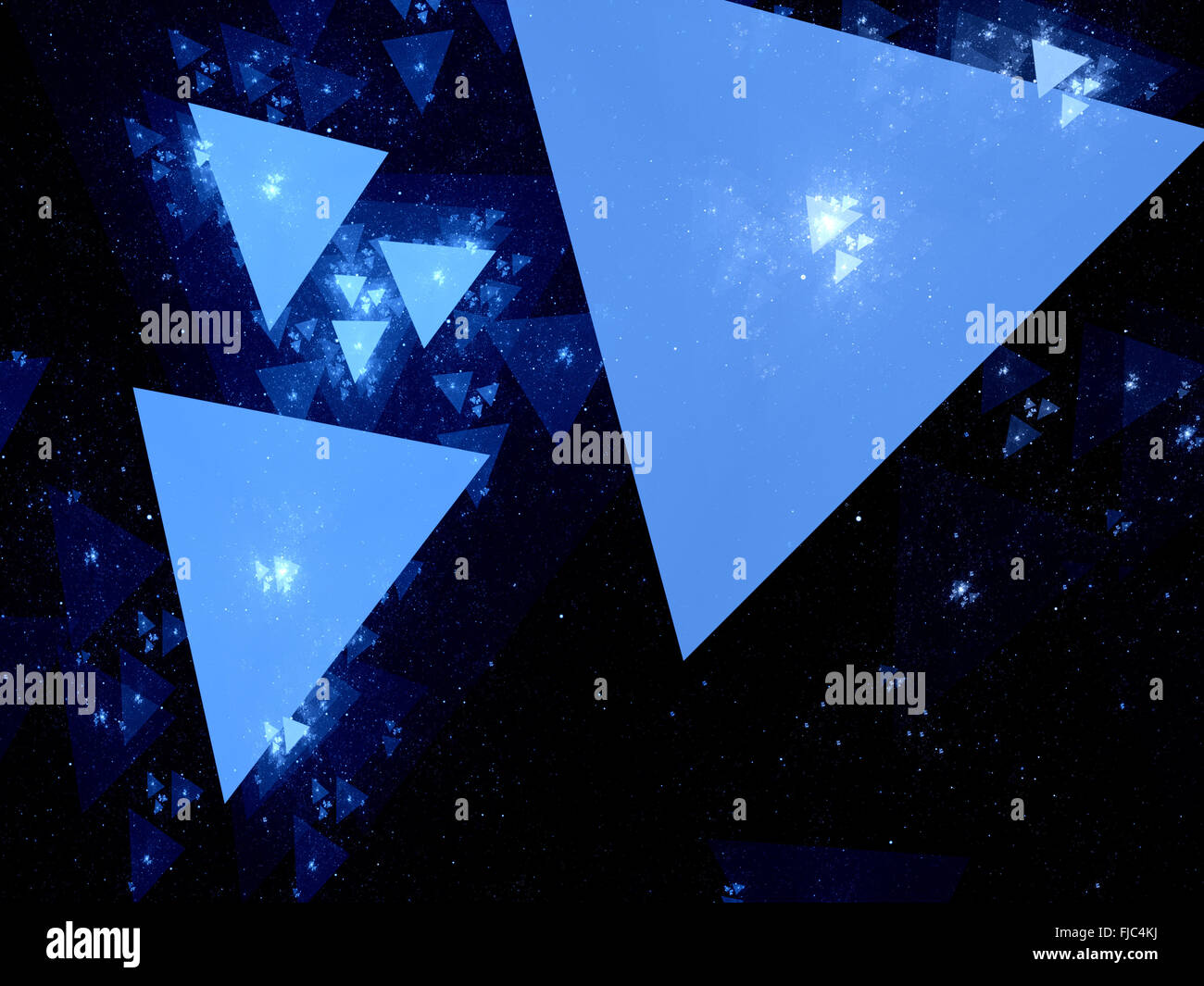 Dreiecke im Raum, Computer-generierte Zusammenfassung Hintergrund Stockfoto
