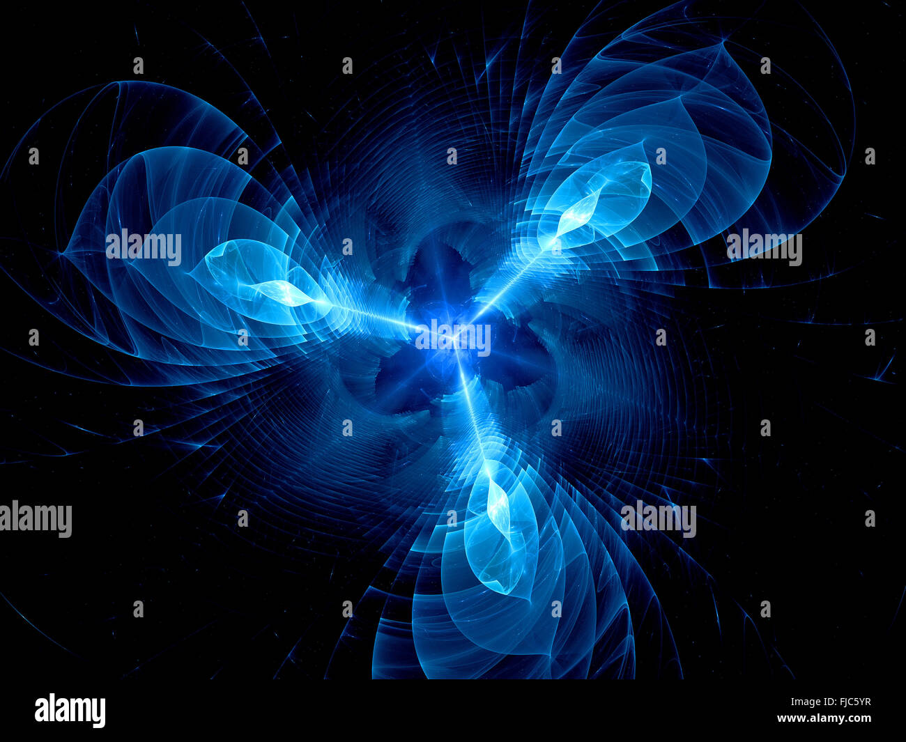 Galaktische Lanzen im Raum erzeugt Computer abstrakten Hintergrund Stockfoto