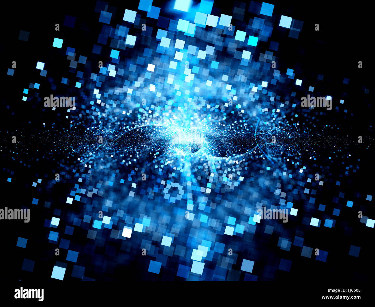 Big Bang der zukünftigen Technologien, computer-generierte Zusammenfassung Hintergrund Stockfoto