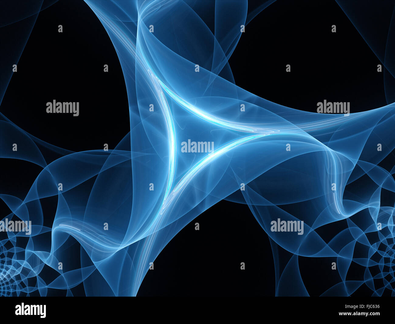Blau leuchtende Mesh Detail, computer-generierte Zusammenfassung Hintergrund Stockfoto