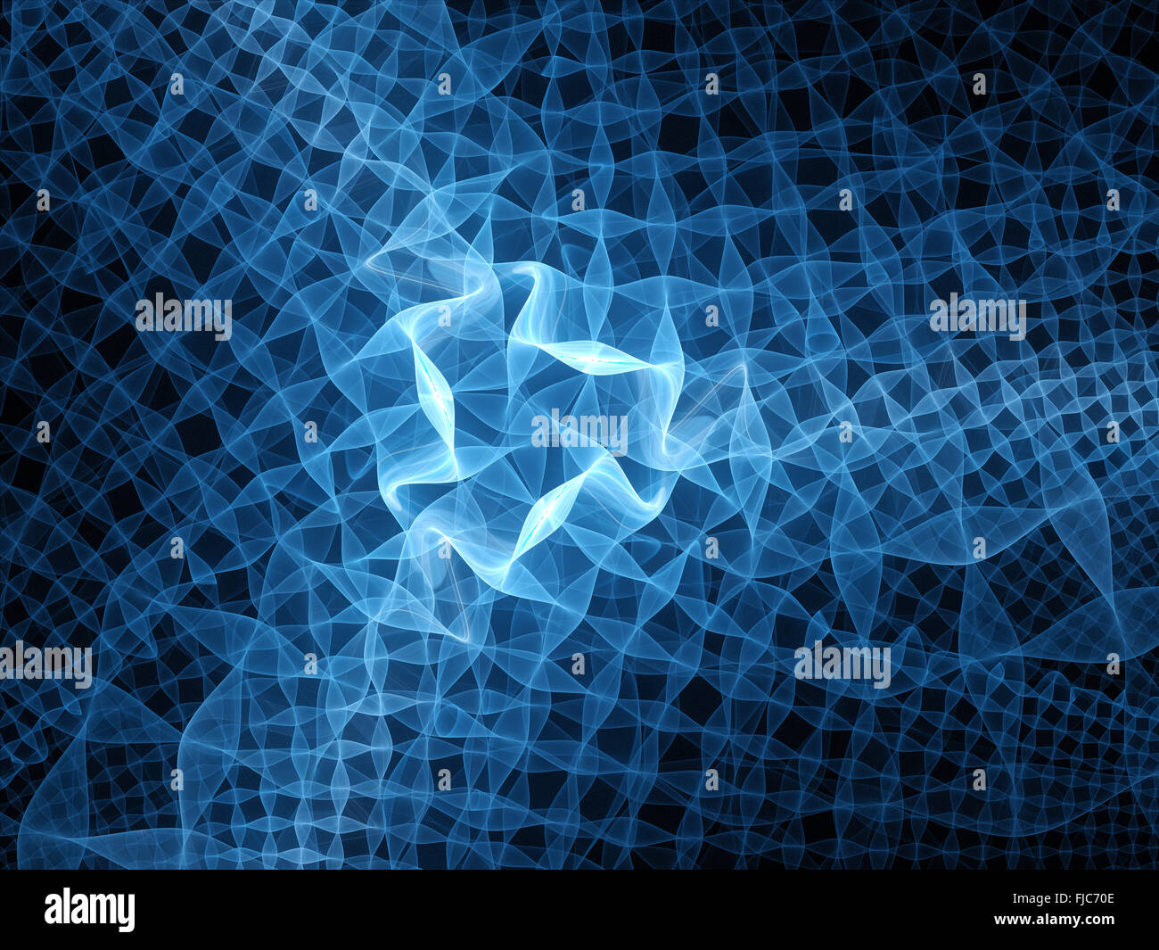 Blau leuchtende mesh Störungen, computer-generierte Zusammenfassung Hintergrund Stockfoto