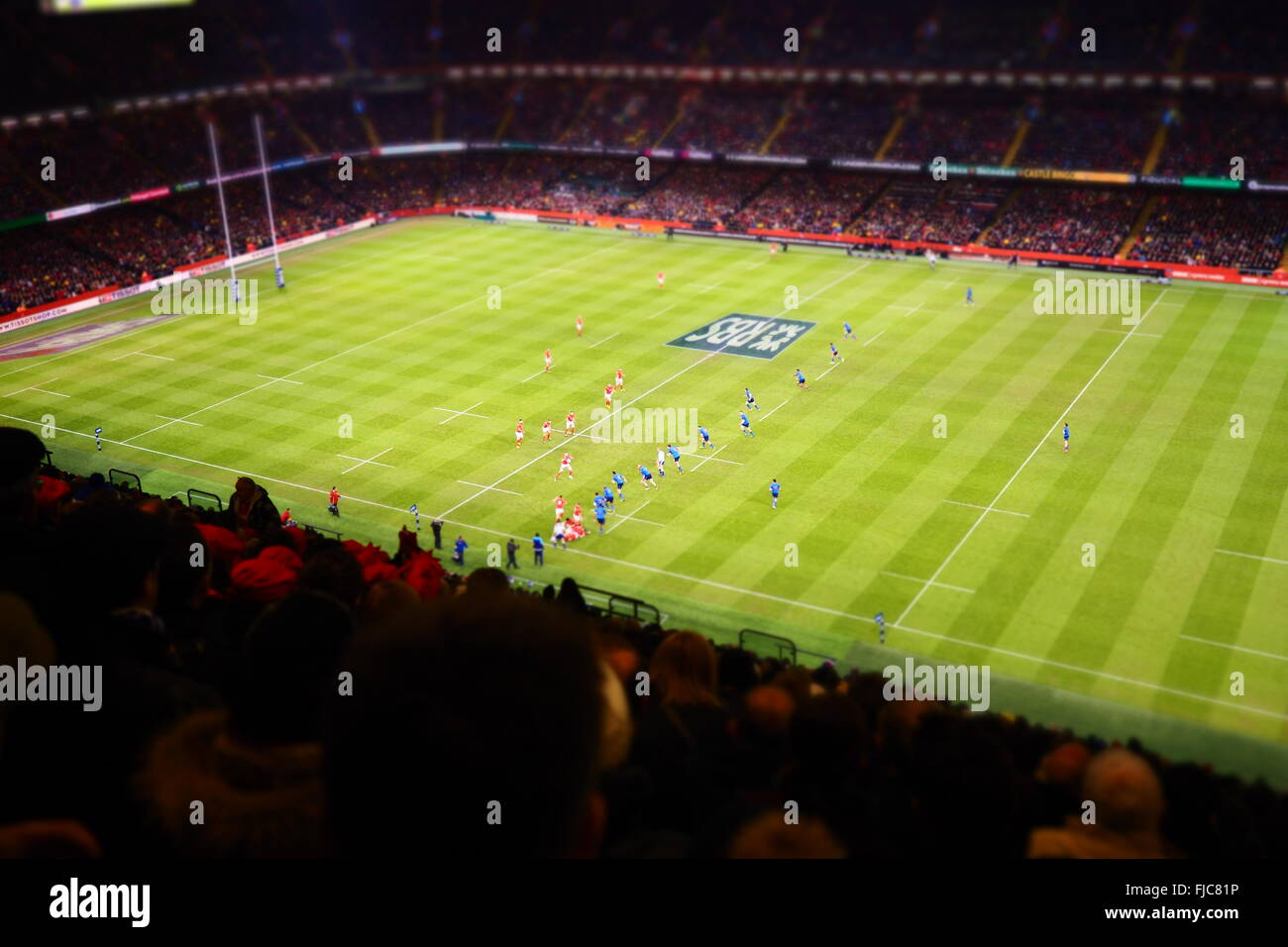 Cardiff, Wales, UK: Spiel Rugby Six Nations zwischen Wales und Frankreich im Millennium Stadium am 26. Februar 2016 Stockfoto