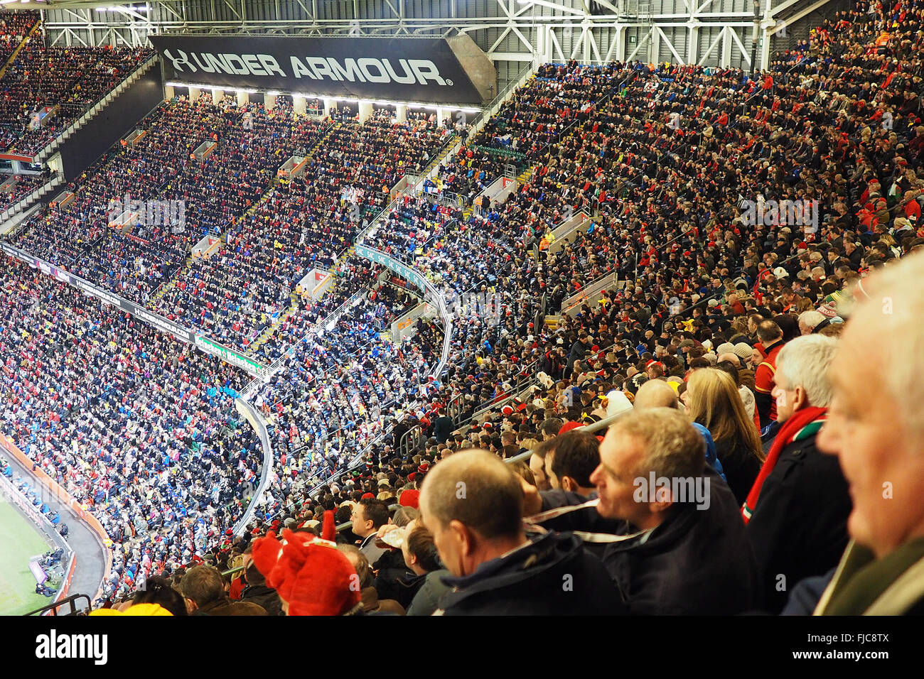 Cardiff, Wales, UK: Spiel Rugby Six Nations zwischen Wales und Frankreich im Millennium Stadium am 26. Februar 2016 Stockfoto