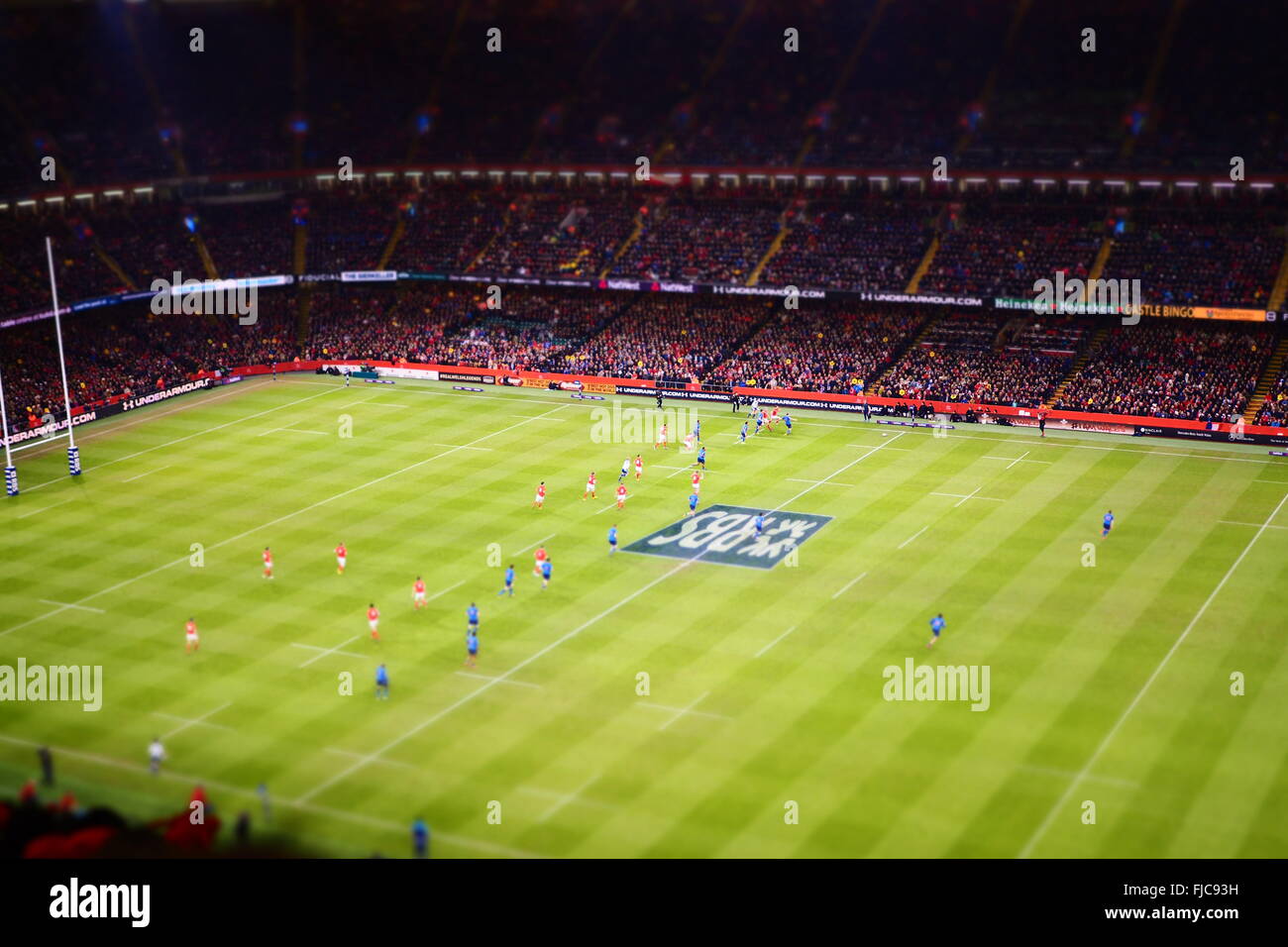 Cardiff, Wales, UK: Spiel Rugby Six Nations zwischen Wales und Frankreich im Millennium Stadium am 26. Februar 2016 Stockfoto