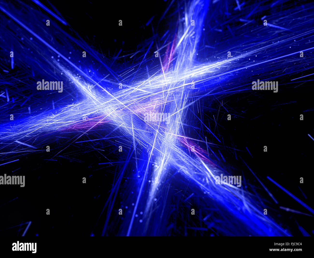 Leuchtende Plasma Linienverbindungen im Raum, computergenerierten abstrakten Hintergrund Stockfoto