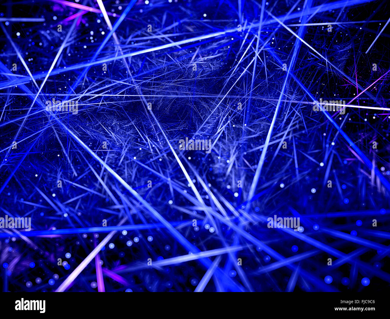 Leuchtende Plasma-Linien im Raum, computergenerierten abstrakten Hintergrund Stockfoto