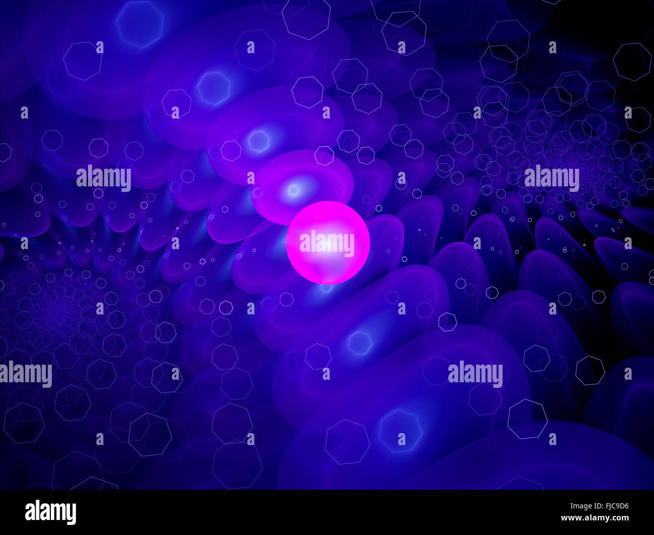 Magenta Punkt mit Heptagons, Computer generierte abstrakten Hintergrund Stockfoto
