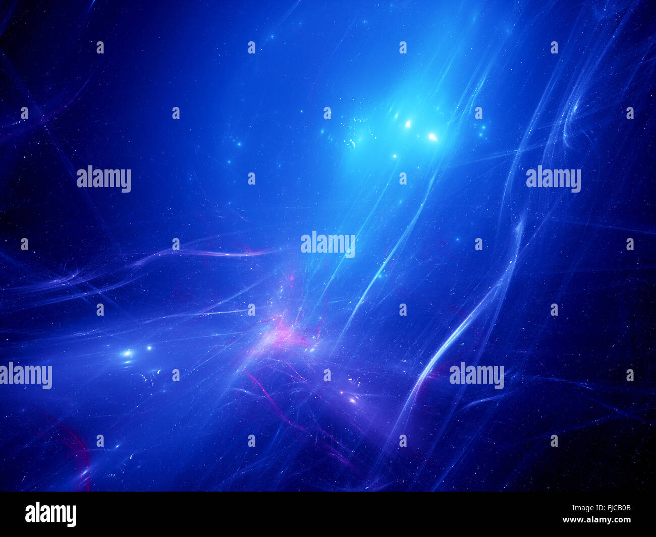 Glühende gas Kurven und Nebel im Weltraum, computer-generierte Zusammenfassung Hintergrund Stockfoto