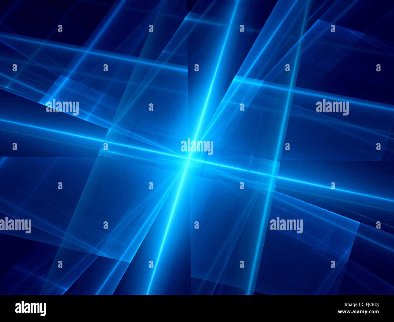 Blau leuchtende Linien im Raum, Computer generierte abstrakten Hintergrund Stockfoto