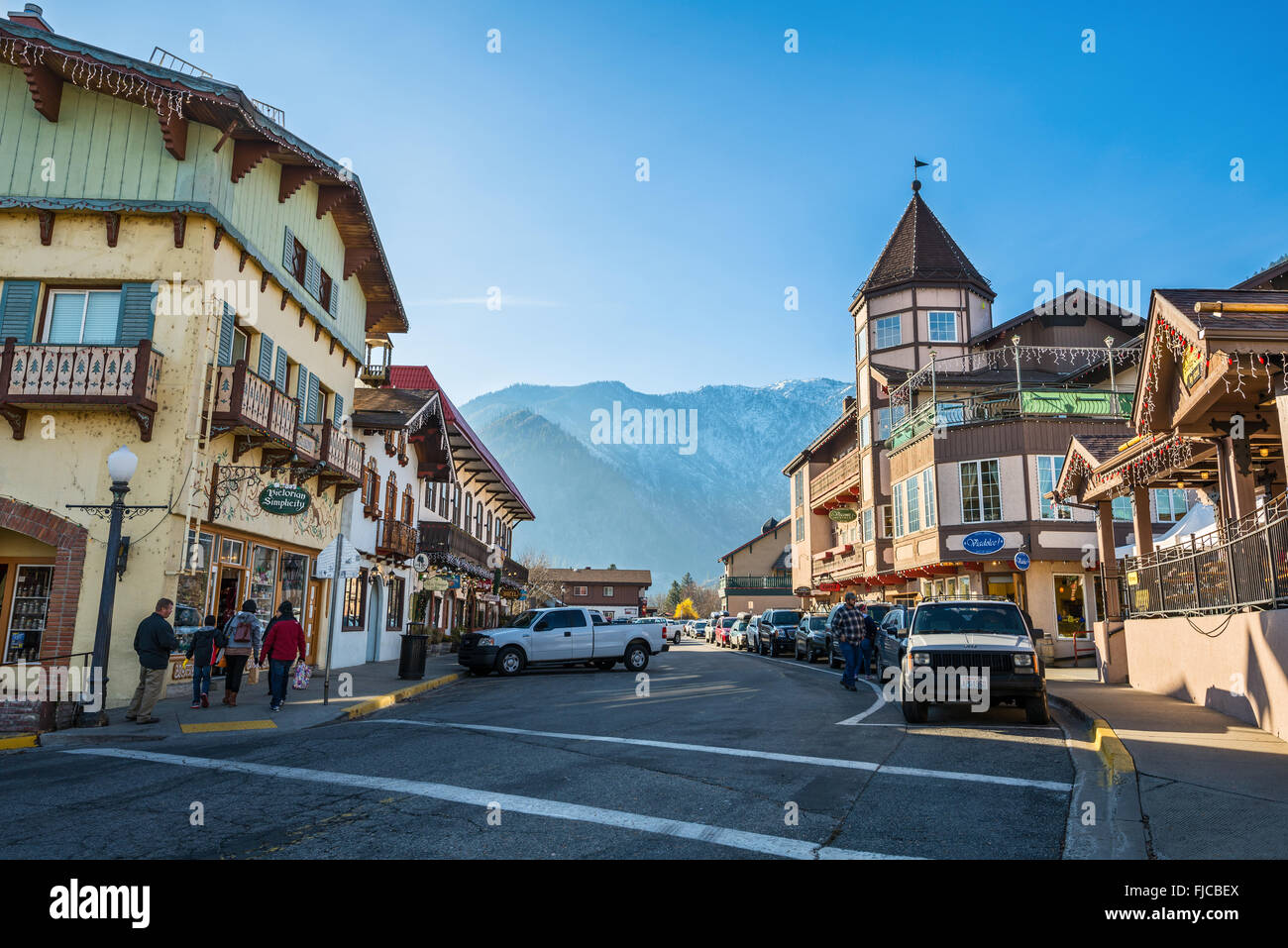 Leavenworth bayerischen Themen Stadt im US-Bundesstaat Washington. Stockfoto