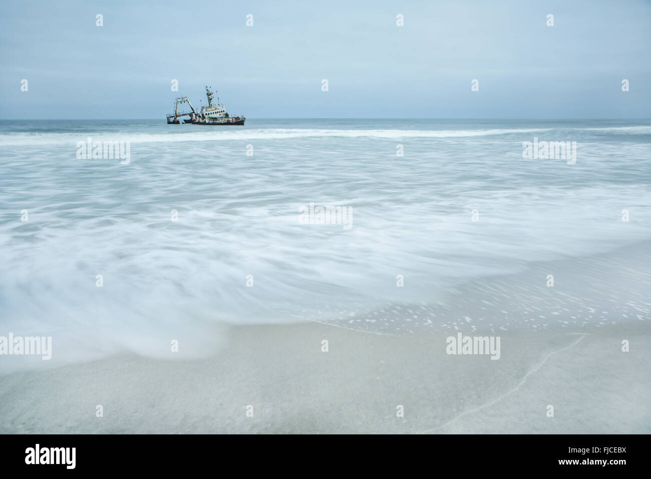 Schiff Wrack an der Skelettküste. Stockfoto